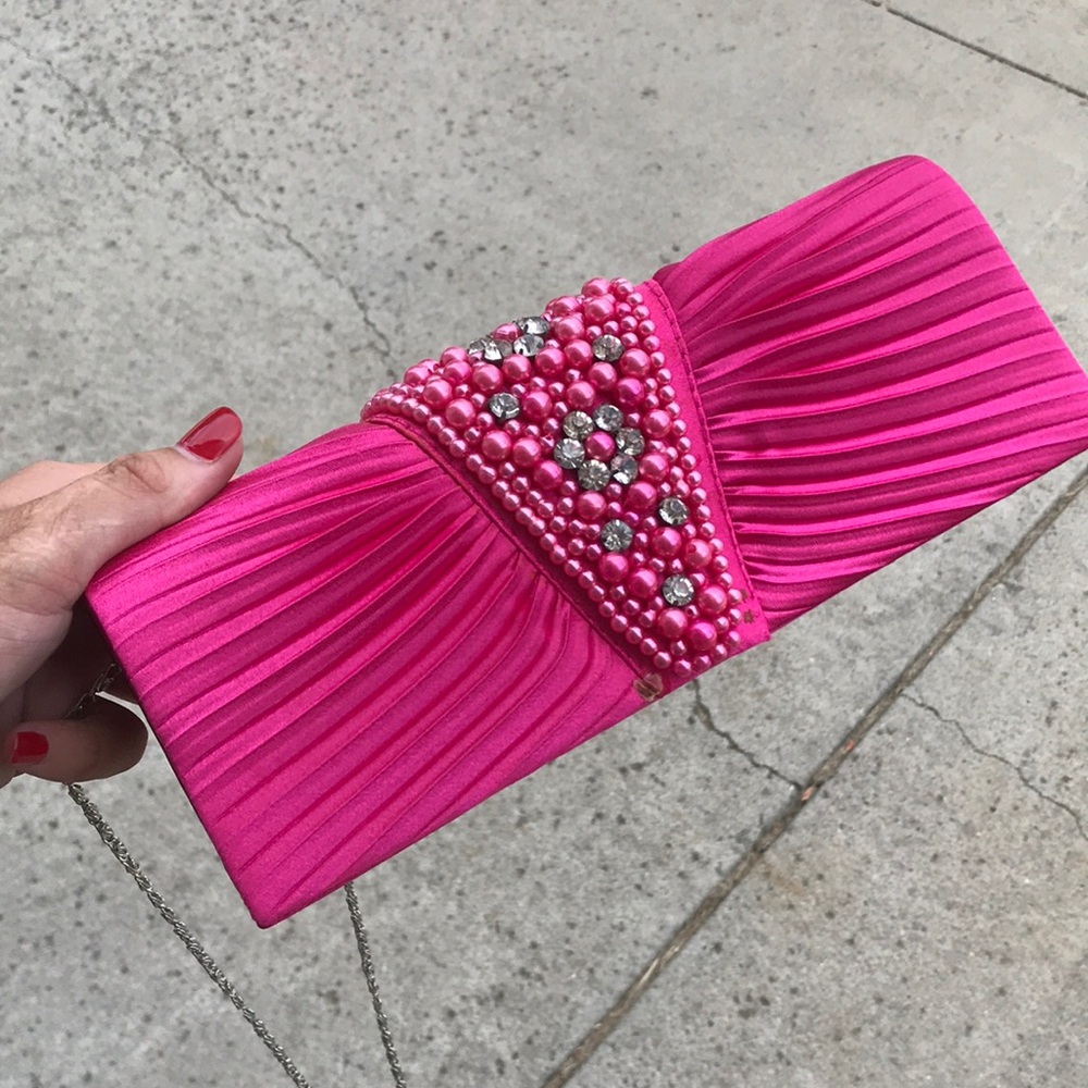 Hot pink clutch!